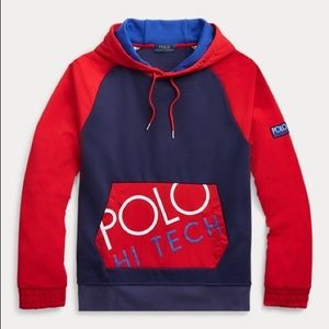 Polo Hi Tech Hoodie Red Blue Ralph Lauren XL